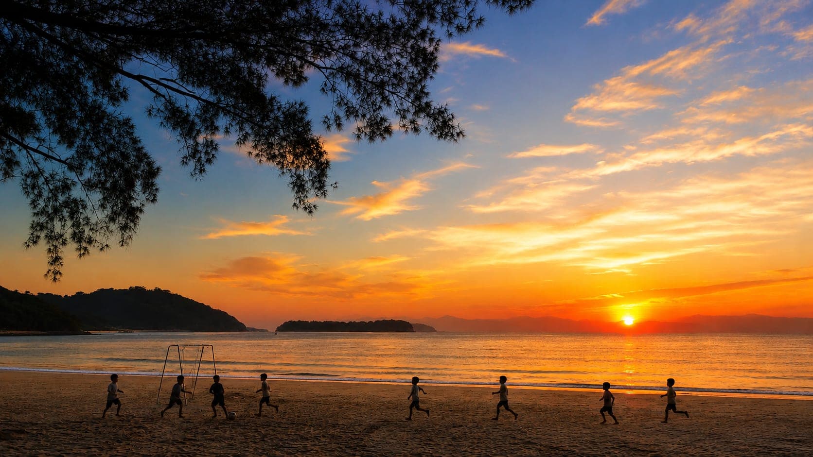 Praia e natureza — crianças brincando à beira-mar, Centro Educacional Positiva Idade